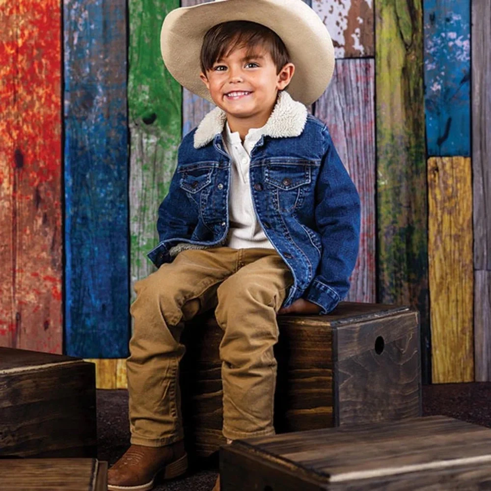 Rustic Multicolor Wood Plank Photography Backdrop 5x7 - Picture 3 of 3